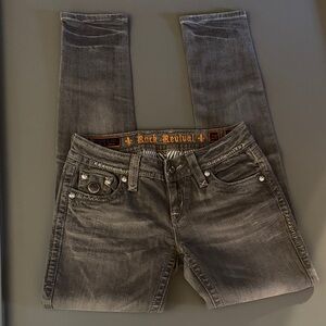 Rock Revival Women's Slim Gray Jeans Size 28 X 32